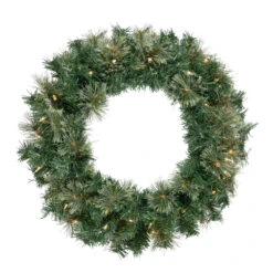 Pre-Lit Oregon Cashmere Pine Artificial Christmas Wreath, 24-Inch, Clear Lights