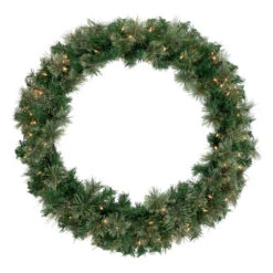 Pre-Lit Oregon Cashmere Pine Artificial Christmas Wreath, 36-Inch, Clear Lights