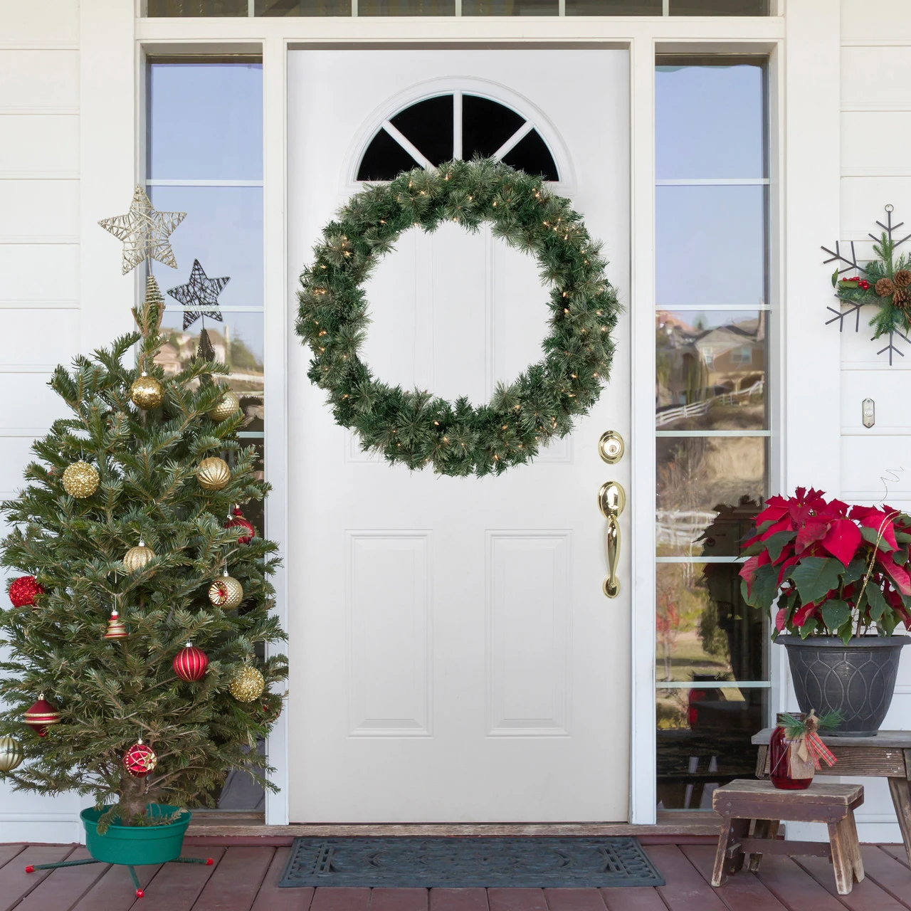 Pre-Lit Oregon Cashmere Pine Artificial Christmas Wreath, 36-Inch, Clear Lights 4 Pre-Lit Oregon Cashmere Pine Artificial Christmas Wreath, 36-Inch, Clear Lights - Image 2