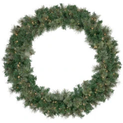 Pre-Lit Oregon Cashmere Pine Artificial Christmas Wreath, 48-Inch, Clear Lights