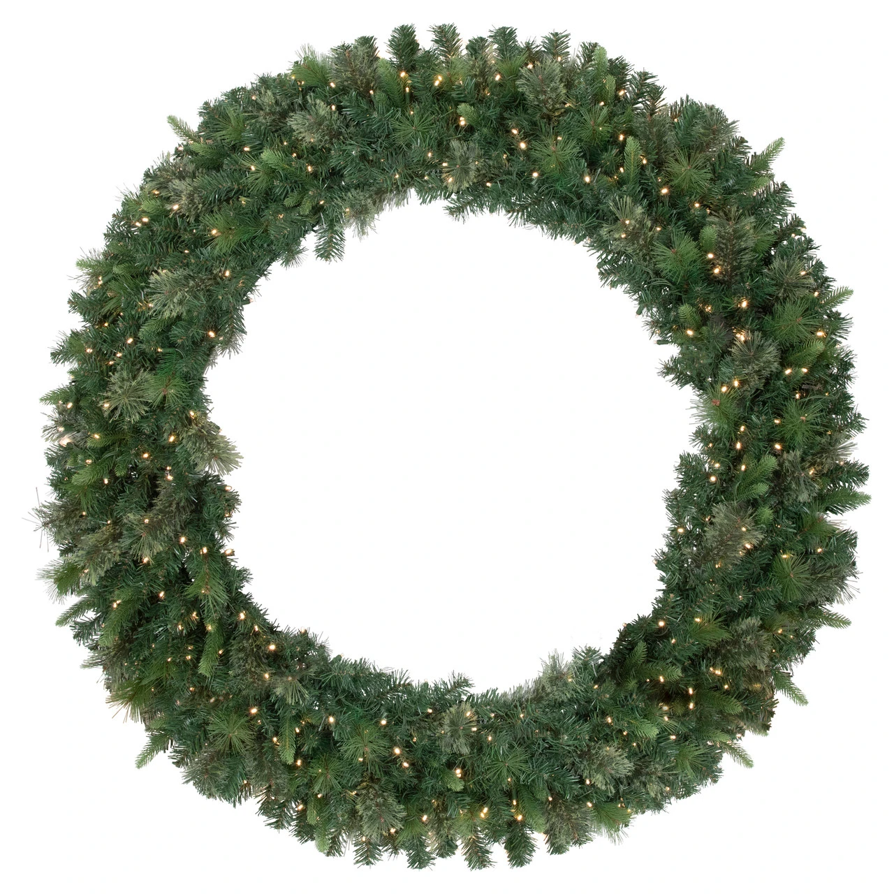 Pre-Lit Kingston Cashmere Pine Commercial Artificial Christmas Wreath, 60-Inch, Warm White LED Lights 3 Pre-Lit Kingston Cashmere Pine Commercial Artificial Christmas Wreath, 60-Inch, Warm White LED Lights