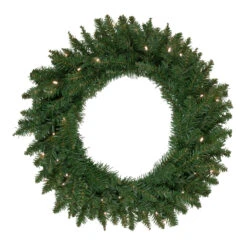 Pre-Lit Winona Fir Artificial Christmas Wreath, 30-Inch, Warm White LED Lights