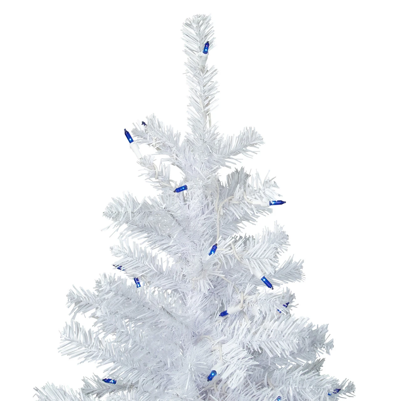 6.5' Pre-Lit Woodbury White Pine Pencil Artificial Christmas Tree, Blue Lights 5 6.5' Pre-Lit Woodbury White Pine Pencil Artificial Christmas Tree, Blue Lights - Image 3
