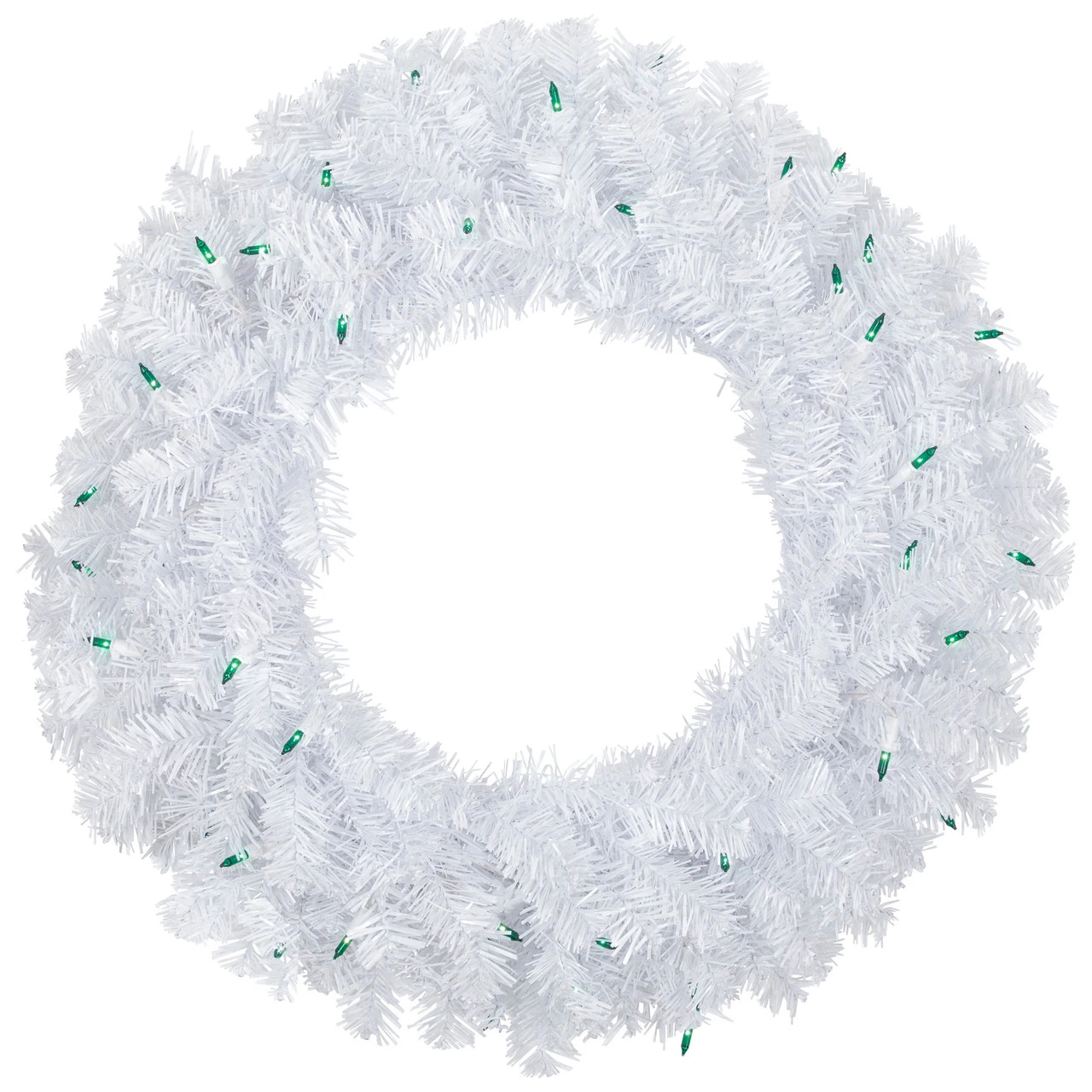 Pre-Lit Woodbury White Pine Artificial Christmas Wreath, 24-Inch, Green Lights 3 Pre-Lit Woodbury White Pine Artificial Christmas Wreath, 24-Inch, Green Lights