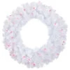 Pre-Lit Woodbury White Pine Artificial Christmas Wreath, 24-Inch, Pink Lights