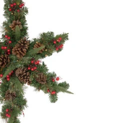 32" Pre-Lit Artificial Mixed Pine And Berries Christmas Snowflake Wreath 9 32" Pre-Lit Artificial Mixed Pine And Berries Christmas Snowflake Wreath -Christmas Decoration Store northlight sm93372 2 21355.1667530104