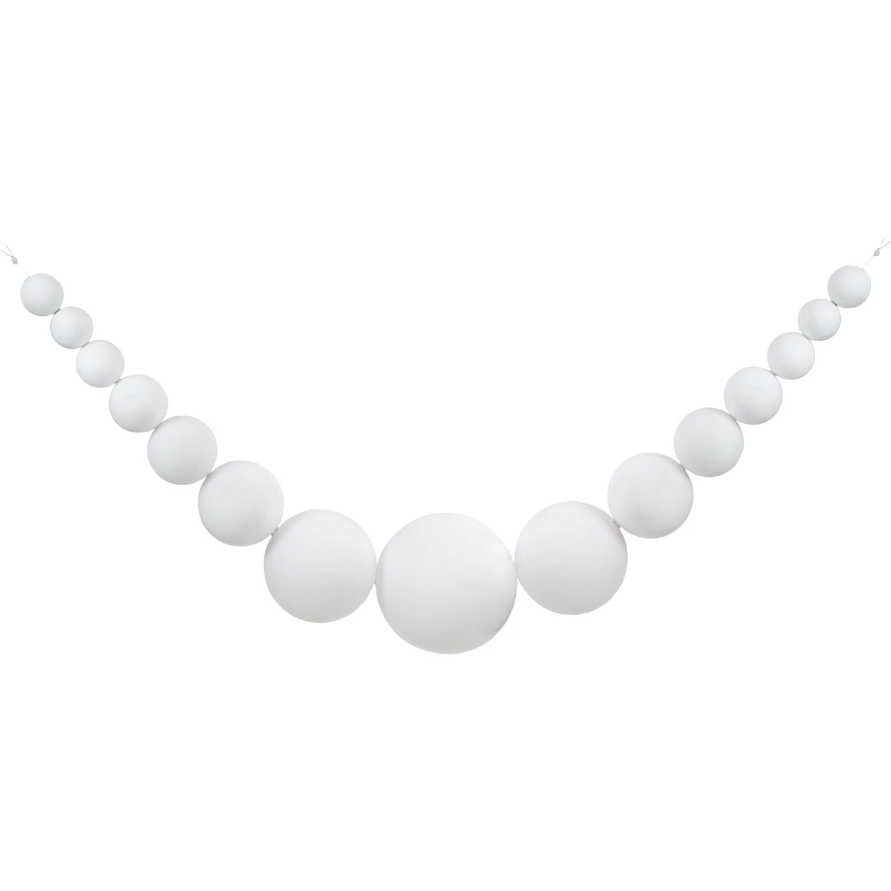 6' White Shiny And Matte Shatterproof Ball Christmas Swag 3 6' White Shiny And Matte Shatterproof Ball Christmas Swag