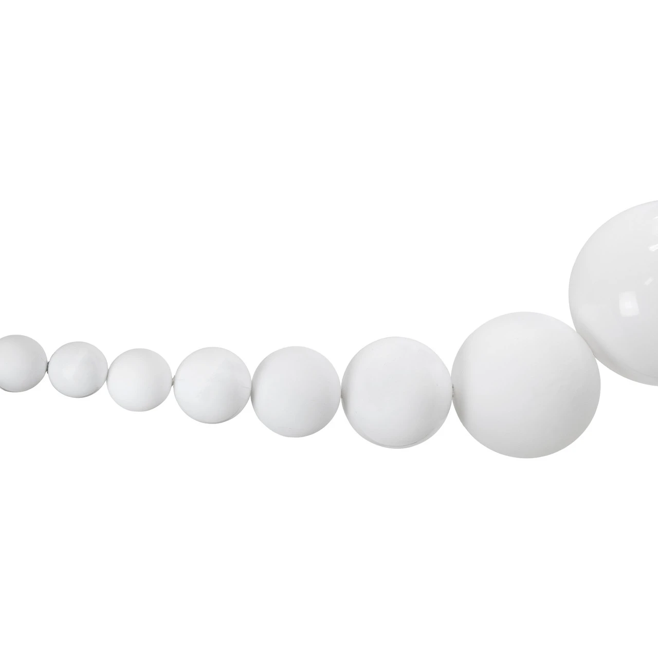 6' White Shiny And Matte Shatterproof Ball Christmas Swag 4 6' White Shiny And Matte Shatterproof Ball Christmas Swag - Image 2