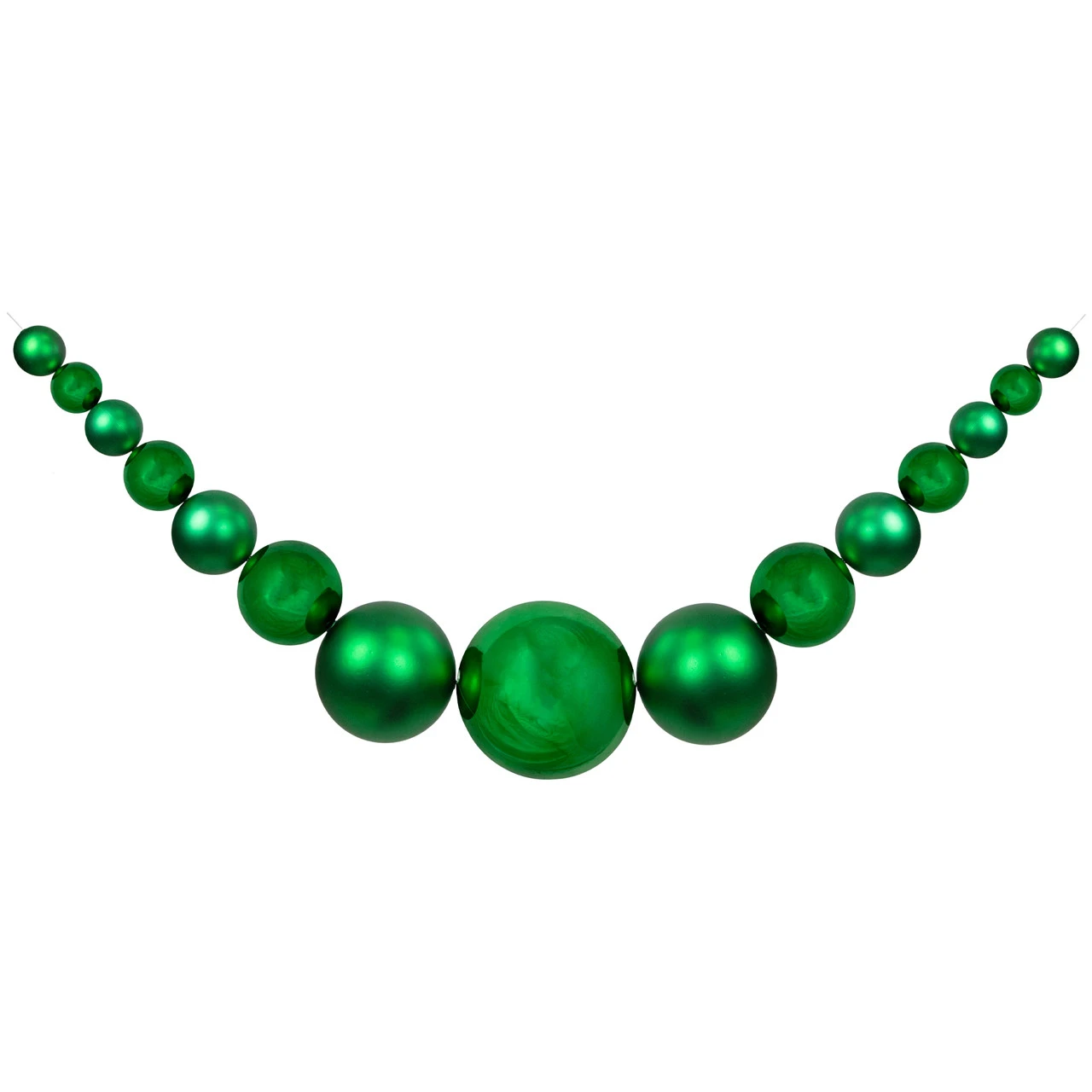 6' Green Shiny And Matte Shatterproof Ball Christmas Swag 3 6' Green Shiny And Matte Shatterproof Ball Christmas Swag