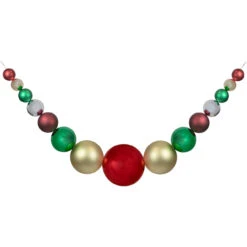6' Shiny And Matte Traditional Colors Shatterproof Ball Christmas Swag