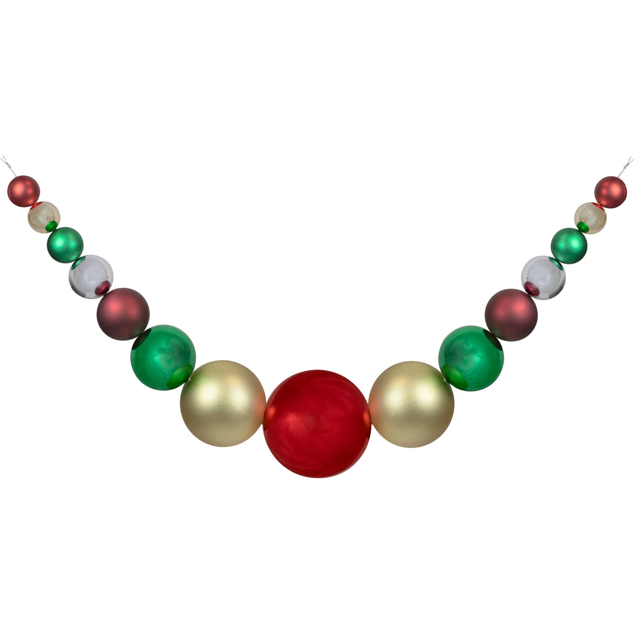 6' Shiny And Matte Traditional Colors Shatterproof Ball Christmas Swag 3 6' Shiny And Matte Traditional Colors Shatterproof Ball Christmas Swag