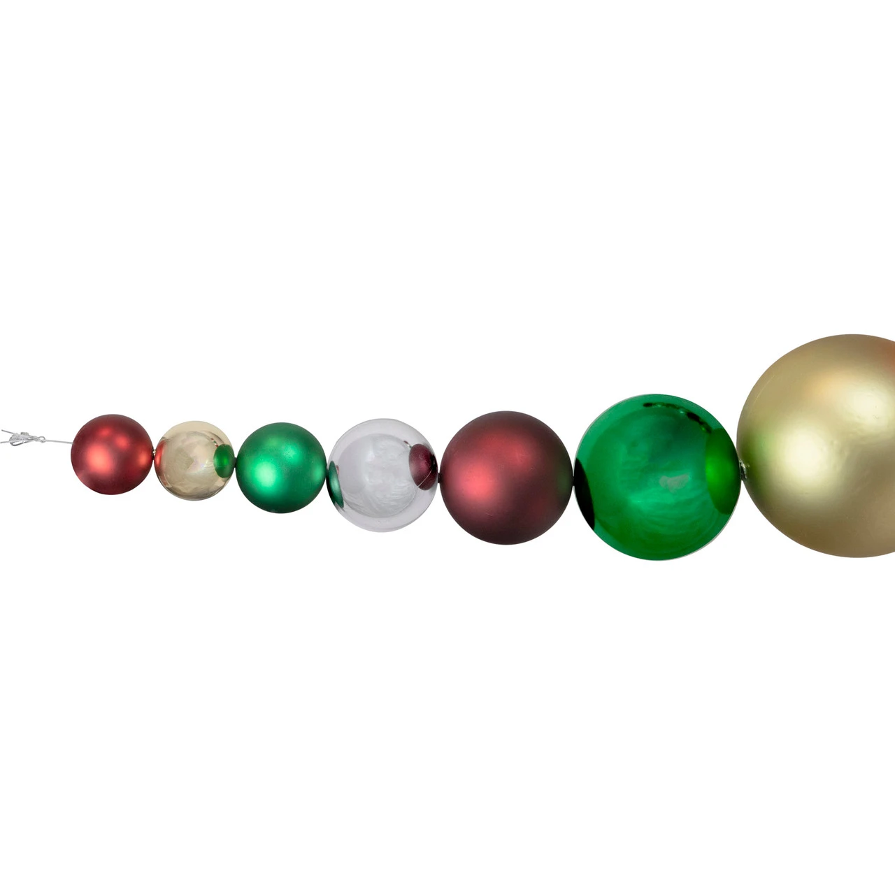 6' Shiny And Matte Traditional Colors Shatterproof Ball Christmas Swag 4 6' Shiny And Matte Traditional Colors Shatterproof Ball Christmas Swag - Image 2