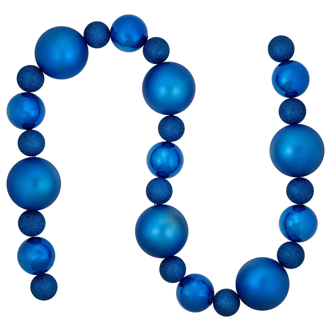 6' Blue Shatterproof Ball 3-Finish Christmas Garland 3 6' Blue Shatterproof Ball 3-Finish Christmas Garland