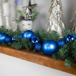 6' Blue Shatterproof Ball 3-Finish Christmas Garland 9 6' Blue Shatterproof Ball 3-Finish Christmas Garland -Christmas Decoration Store northlight sm93812 styled 2 95863.1687801151