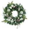 Green Pine Frosted Artificial Christmas Wreath With Laced Ornaments, 24-Inch, Unlit 2 Green Pine Frosted Artificial Christmas Wreath With Laced Ornaments, 24-Inch, Unlit -Christmas Decoration Store northlight sm94113 1 28860.1667540259