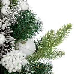 Green Pine Frosted Artificial Christmas Wreath With Laced Ornaments, 24-Inch, Unlit 6 Green Pine Frosted Artificial Christmas Wreath With Laced Ornaments, 24-Inch, Unlit -Christmas Decoration Store northlight sm94113 3 06008.1667540259