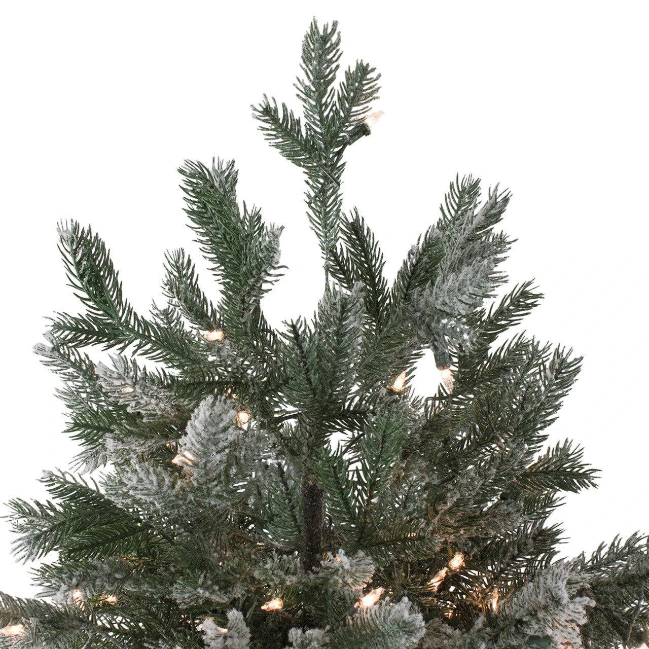 9' Pre-Lit Green Flocked Jasper Balsam Fir Artificial Christmas Tree - Clear Lights 5 9' Pre-Lit Green Flocked Jasper Balsam Fir Artificial Christmas Tree - Clear Lights - Image 3