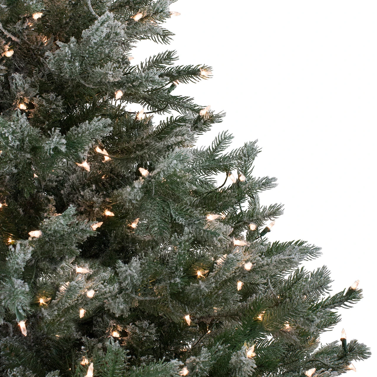 9' Pre-Lit Green Flocked Jasper Balsam Fir Artificial Christmas Tree - Clear Lights 6 9' Pre-Lit Green Flocked Jasper Balsam Fir Artificial Christmas Tree - Clear Lights - Image 4