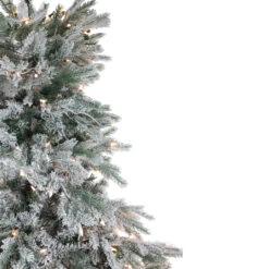 6.5' Pre-Lit Full Flocked Jasper Balsam Fir Artificial Christmas Tree - Clear Lights -Christmas Decoration Store northlight sp15051 027 04285 1 26073.1667578179