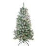 4.5' Pre-Lit Medium Flocked Winema Pine Artificial Christmas Tree - Clear Lights -Christmas Decoration Store northlight sp15062 85223.1684870665