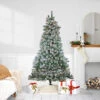 6.5' Pre-Lit Medium Flocked Winema Pine Artificial Christmas Tree - Clear Lights -Christmas Decoration Store northlight sp15063 25233.1667576156