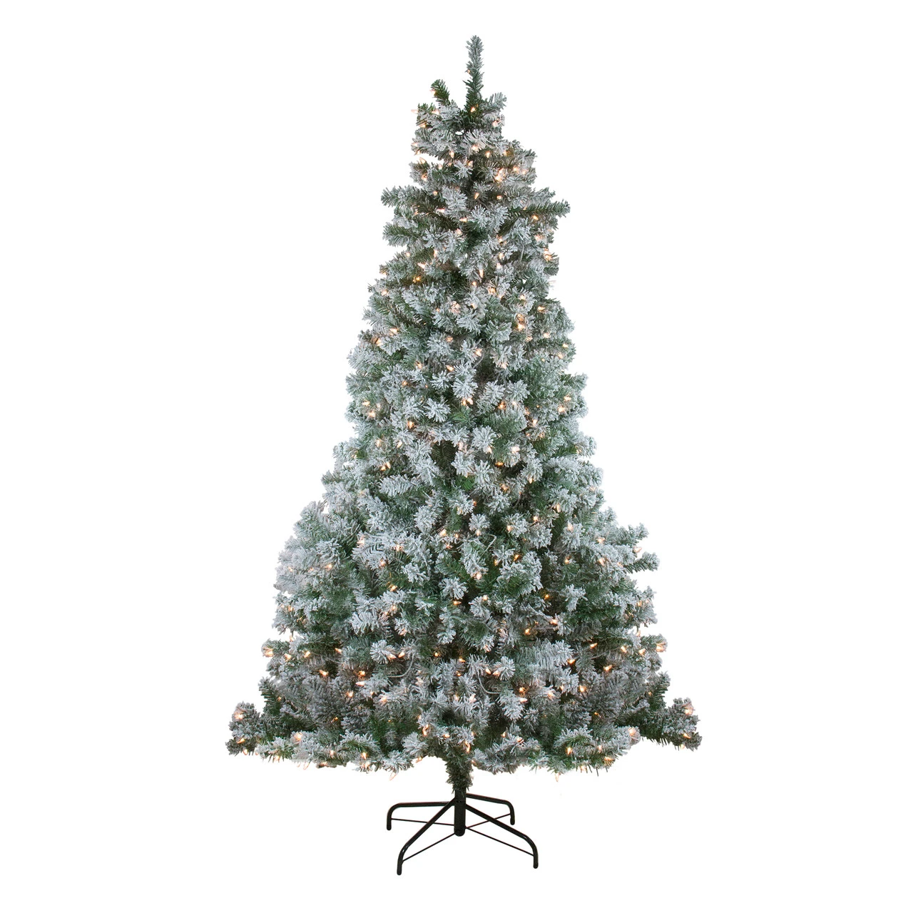 6.5' Pre-Lit Medium Flocked Winema Pine Artificial Christmas Tree - Clear Lights 4 6.5' Pre-Lit Medium Flocked Winema Pine Artificial Christmas Tree - Clear Lights - Image 2