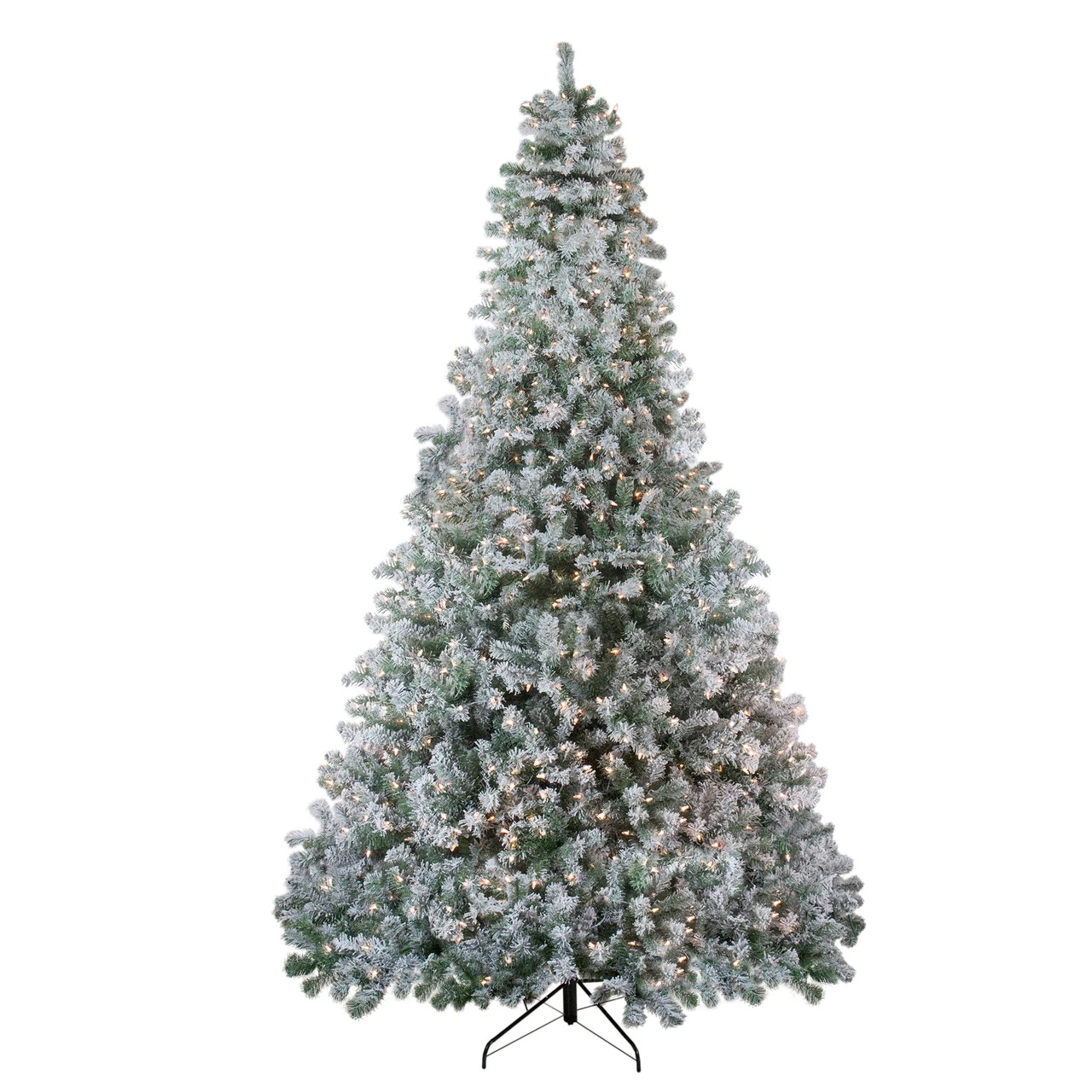 9' Pre-Lit Flocked Winema Pine Artificial Christmas Tree - Clear Lights 4 9' Pre-Lit Flocked Winema Pine Artificial Christmas Tree - Clear Lights - Image 2
