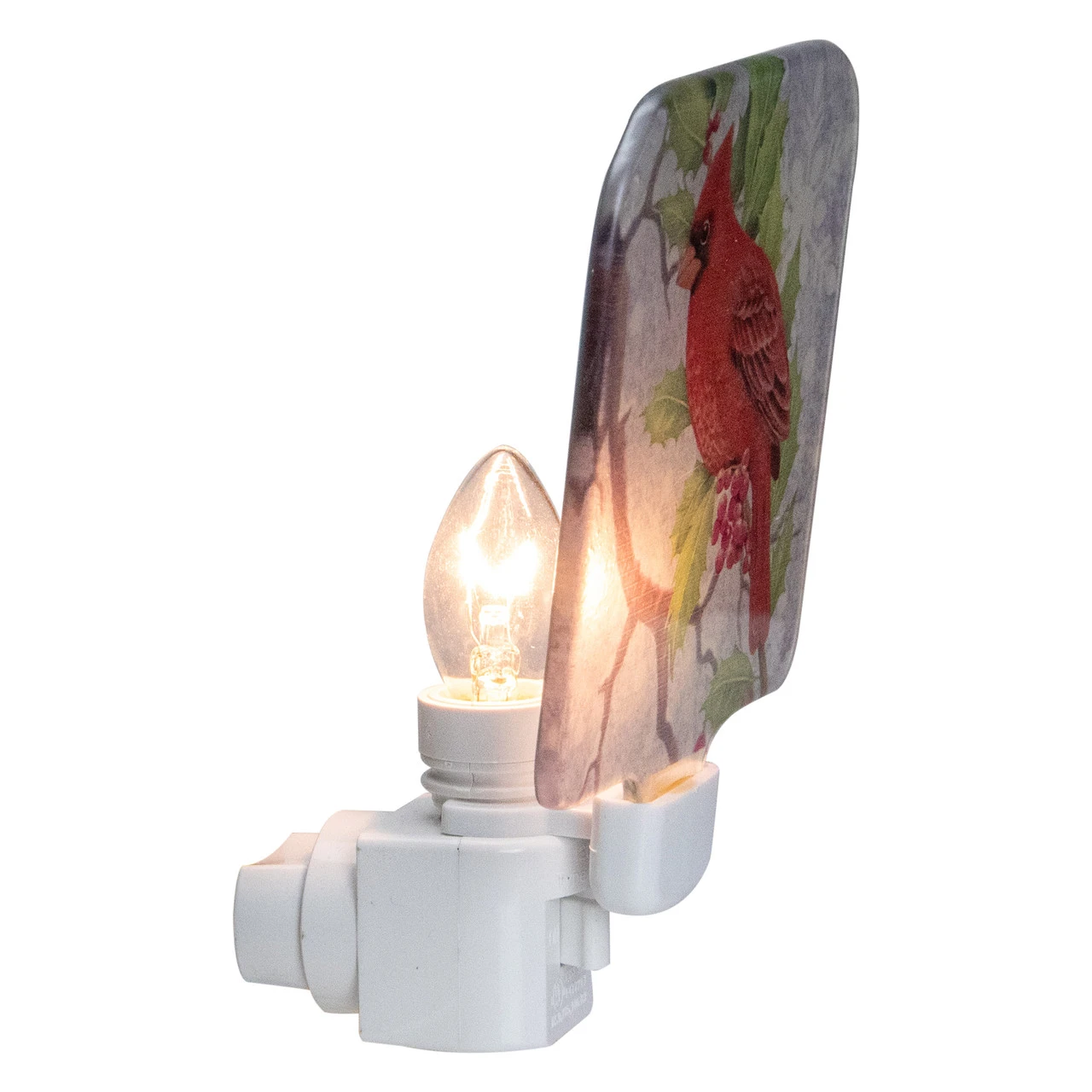 4" Red Cardinal Glass Christmas Night Light 5 4" Red Cardinal Glass Christmas Night Light - Image 3