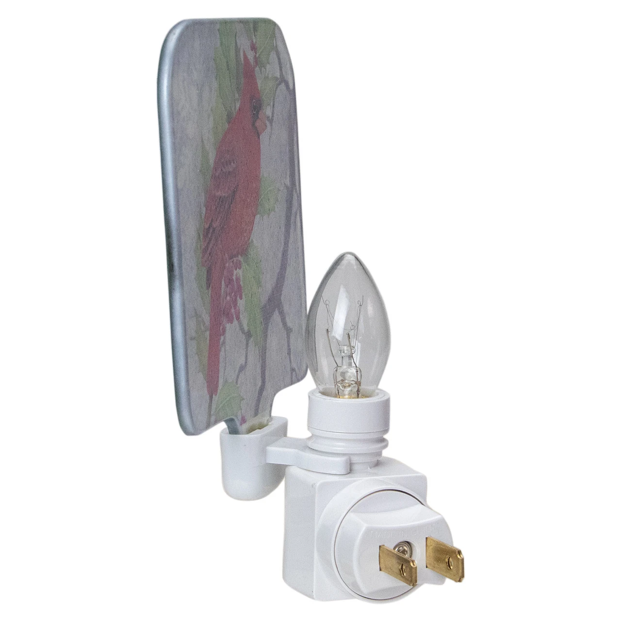 4" Red Cardinal Glass Christmas Night Light 6 4" Red Cardinal Glass Christmas Night Light - Image 4