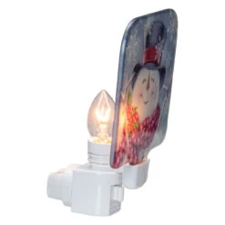 4" Blue And Red Glass Snowman Christmas Night Light -Christmas Decoration Store northlight tn91443 3updated 54658.1667488093