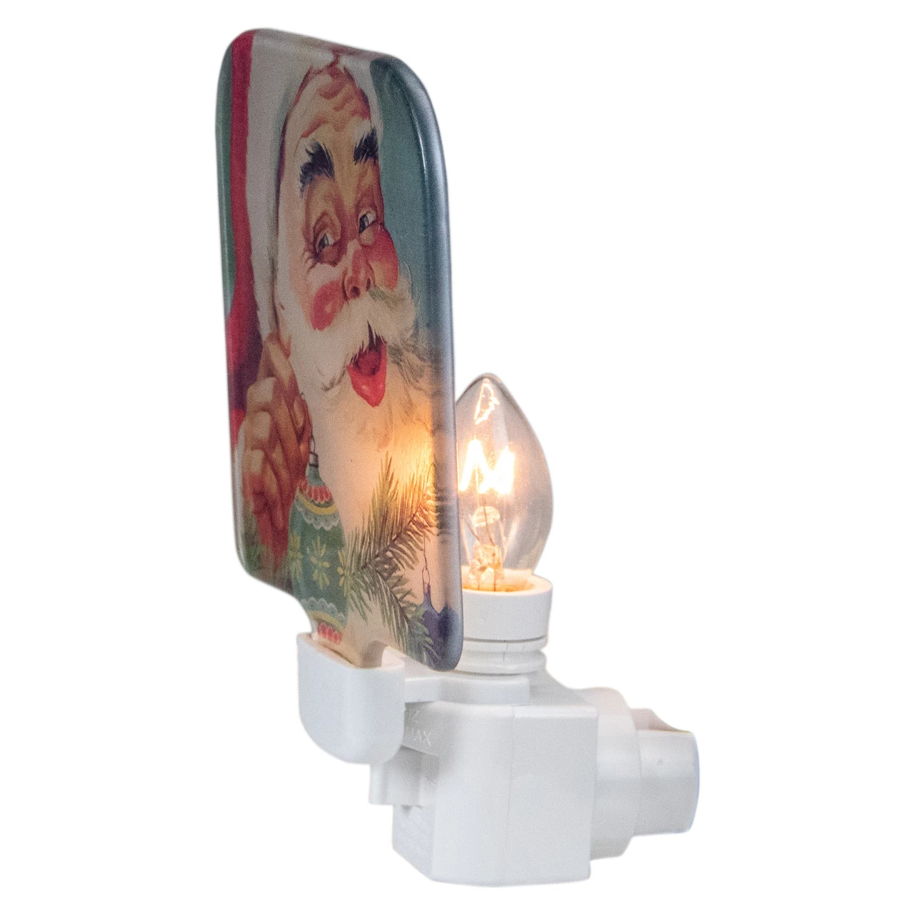 4" Red And Blue Santa Glass Christmas Night Light 4 4" Red And Blue Santa Glass Christmas Night Light - Image 2