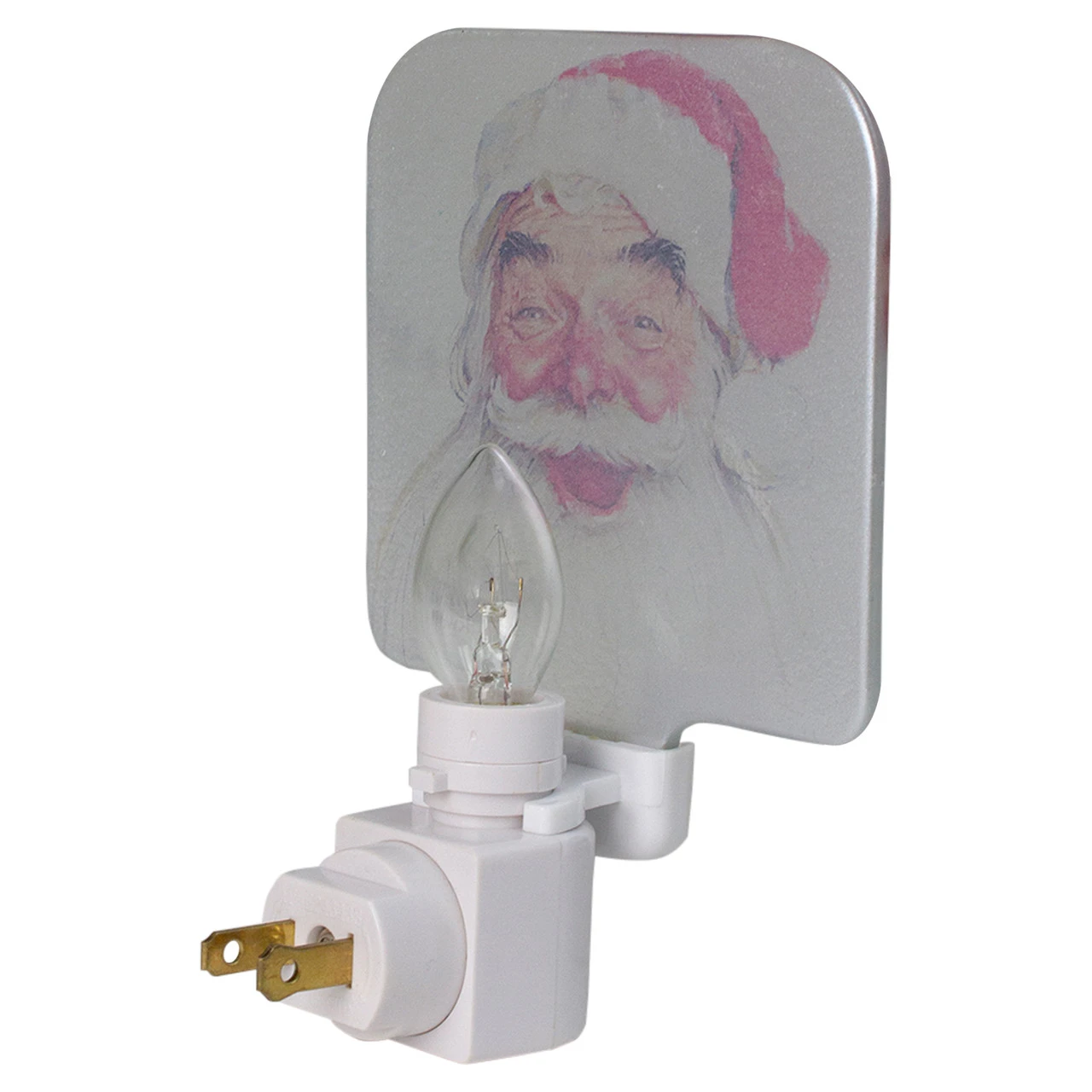 6" Norman Rockwell 'Santa Claus' Glass Christmas Night Light 5 6" Norman Rockwell 'Santa Claus' Glass Christmas Night Light - Image 3