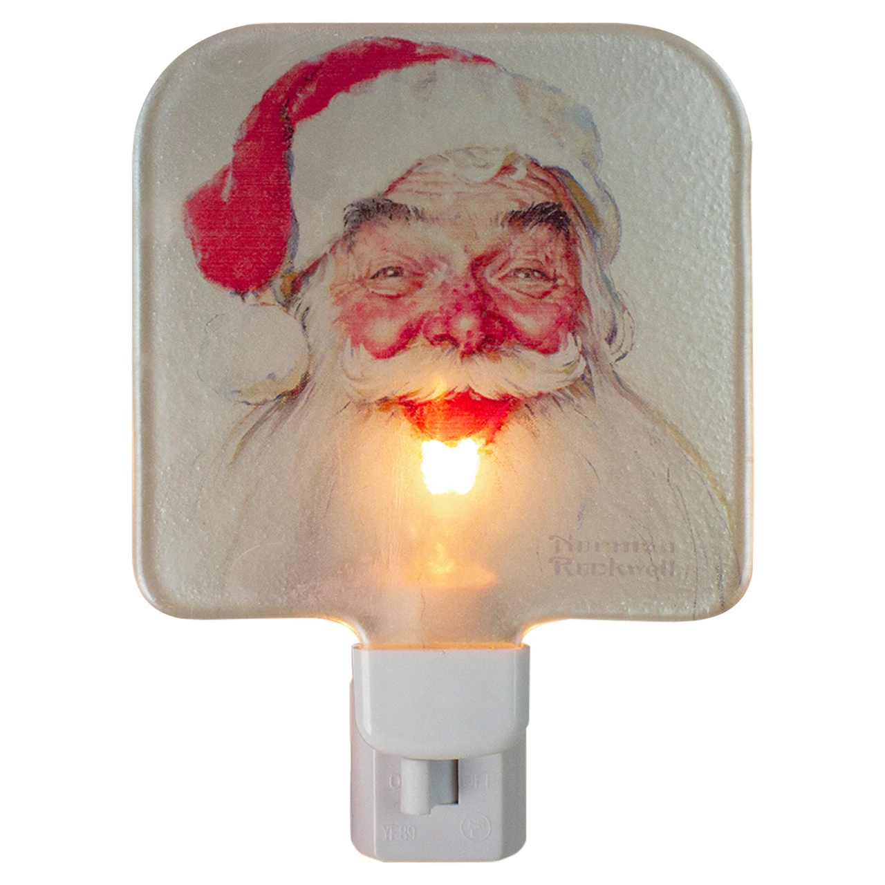 6" Norman Rockwell 'Santa Claus' Glass Christmas Night Light 3 6" Norman Rockwell 'Santa Claus' Glass Christmas Night Light