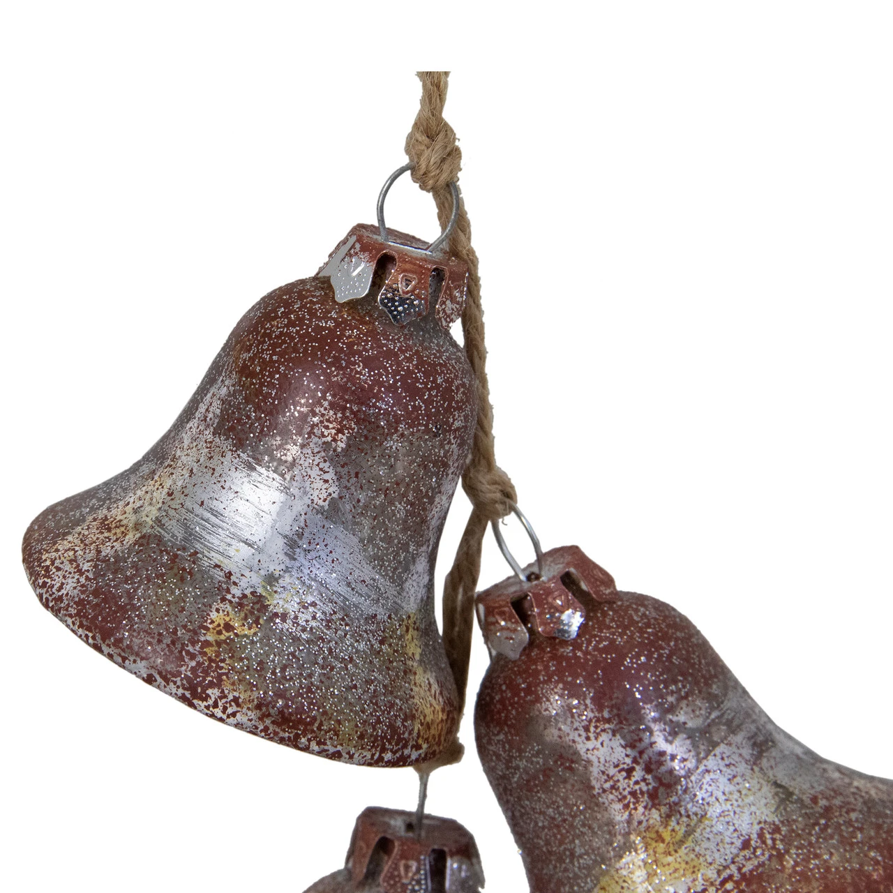5" Silver And Brown String Of Bells Glass Christmas Ornament 5 5" Silver And Brown String Of Bells Glass Christmas Ornament - Image 3