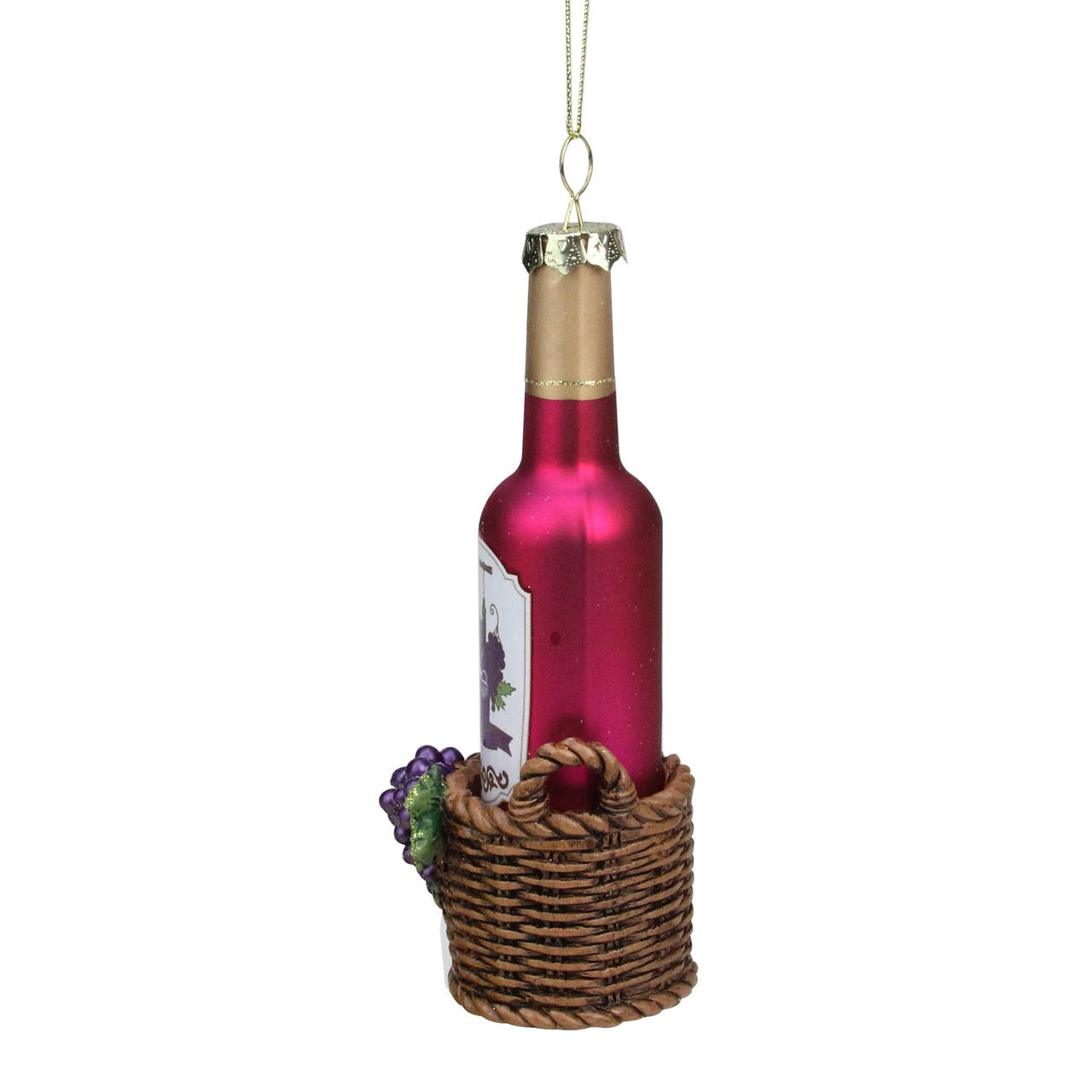 6.25" Pink And Brown Wine Bottle Hanging Christmas Ornament 5 6.25" Pink And Brown Wine Bottle Hanging Christmas Ornament - Image 3