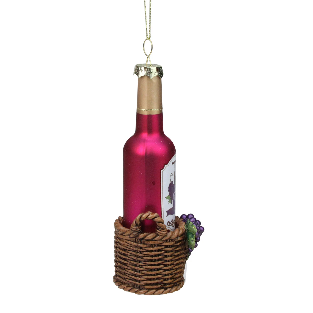 6.25" Pink And Brown Wine Bottle Hanging Christmas Ornament 4 6.25" Pink And Brown Wine Bottle Hanging Christmas Ornament - Image 2