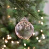3" Pink Iridescent Glass Christmas Ball Ornament