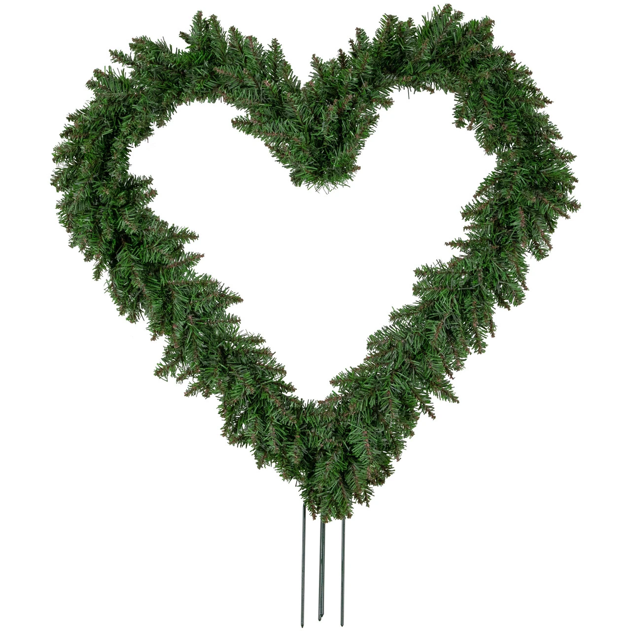 Artificial Pine Heart Shaped Wreath With Ground Stakes, 25-Inch, Unlit 4 Artificial Pine Heart Shaped Wreath With Ground Stakes, 25-Inch, Unlit - Image 2