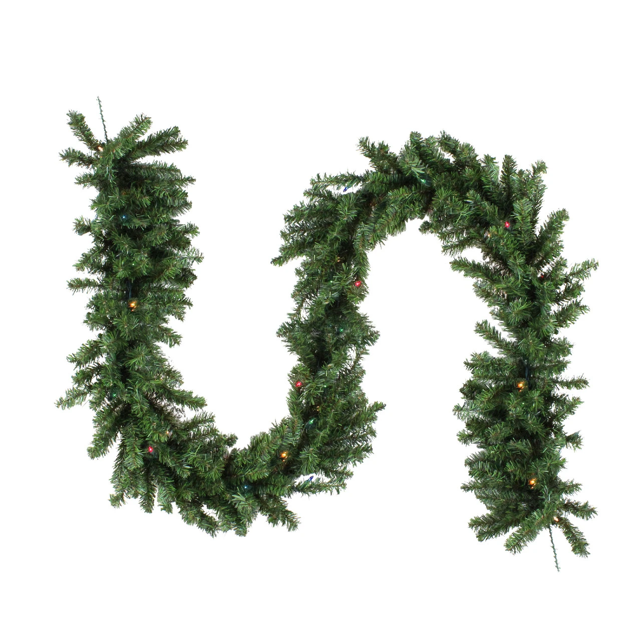9' X 14" Pre-Lit Canadian Pine Artificial Christmas Garland, Multi Lights 3 9' X 14" Pre-Lit Canadian Pine Artificial Christmas Garland, Multi Lights