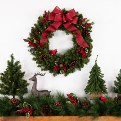 Pre-Lit Canadian Pine Artificial Christmas Wreath, 24-Inch, Clear Lights 7 Pre-Lit Canadian Pine Artificial Christmas Wreath, 24-Inch, Clear Lights -Christmas Decoration Store northlight v15837 3 02205.1682520619