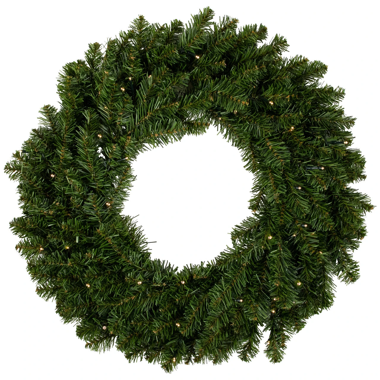 Pre-Lit Canadian Pine Artificial Christmas Wreath, 24-Inch, Clear Lights 3 Pre-Lit Canadian Pine Artificial Christmas Wreath, 24-Inch, Clear Lights