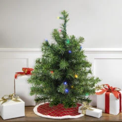 18" Pre-Lit Canadian Pine Artificial Christmas Tree - Multicolor Lights
