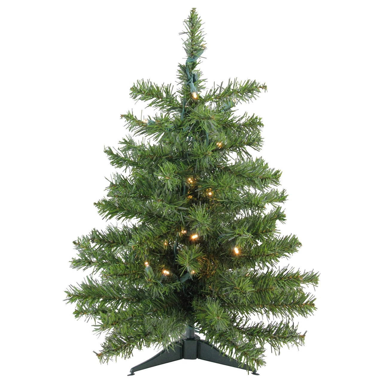 2' Pre-Lit Medium Canadian Pine Artificial Christmas Tree - Warm Clear Lights 4 2' Pre-Lit Medium Canadian Pine Artificial Christmas Tree - Warm Clear Lights - Image 2