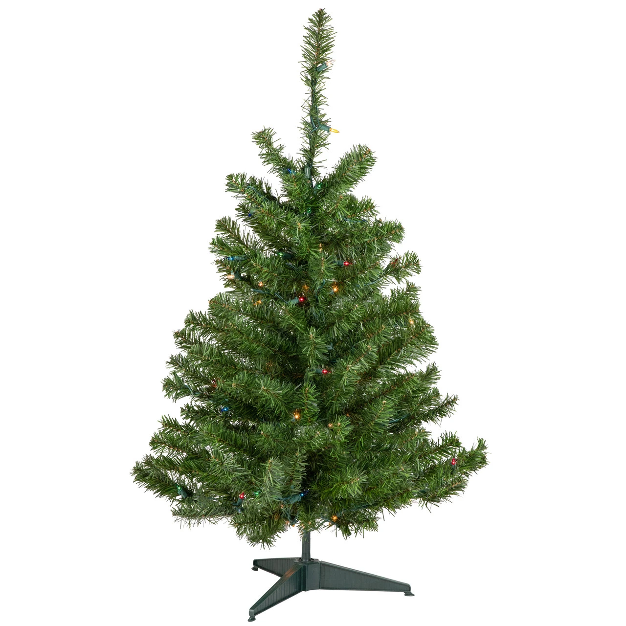 3' Pre-Lit Medium Canadian Pine Artificial Christmas Tree, Multicolor Lights 3 3' Pre-Lit Medium Canadian Pine Artificial Christmas Tree, Multicolor Lights