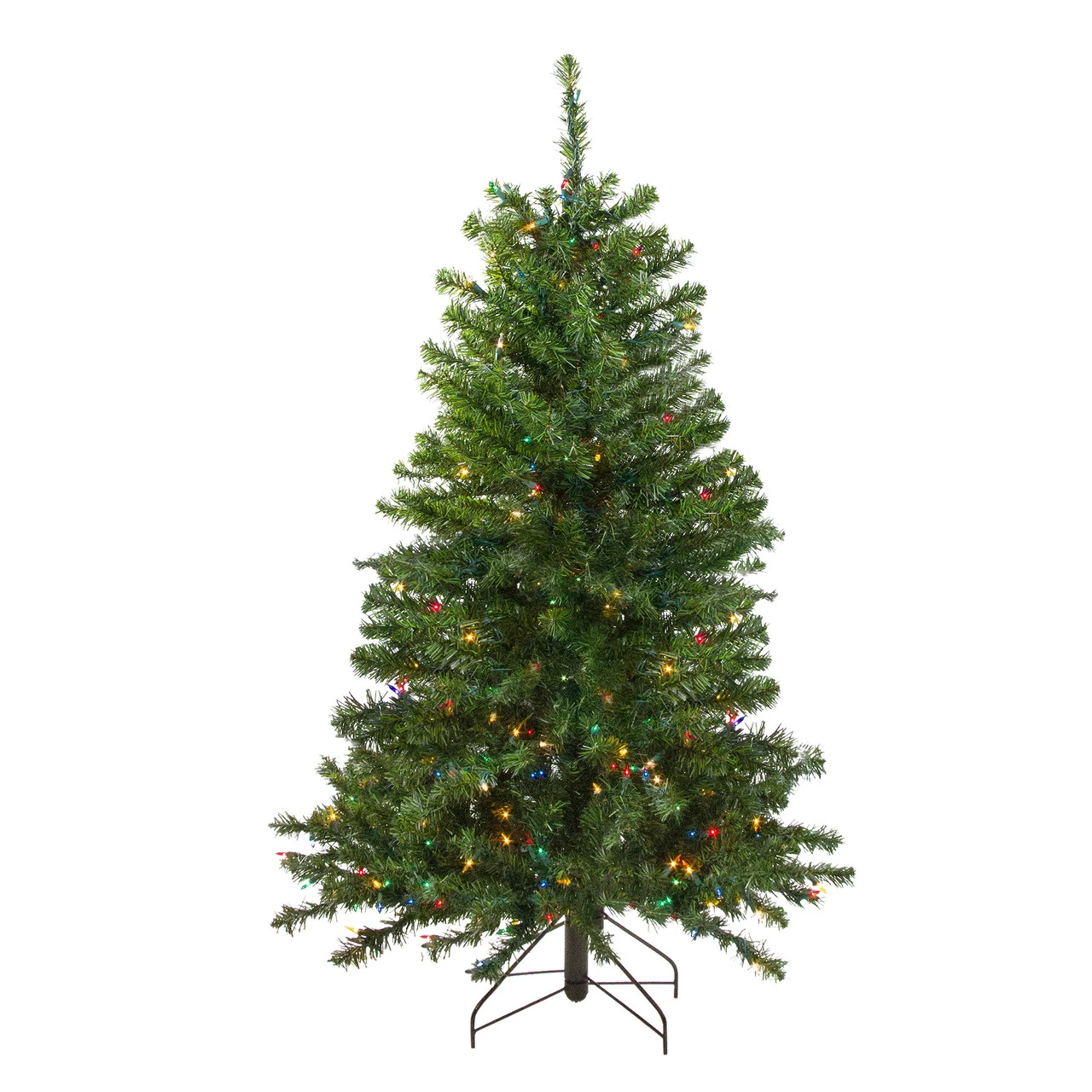 4' Pre-Lit Full Canadian Pine Artificial Christmas Tree, Multicolor Lights 4 4' Pre-Lit Full Canadian Pine Artificial Christmas Tree, Multicolor Lights - Image 2