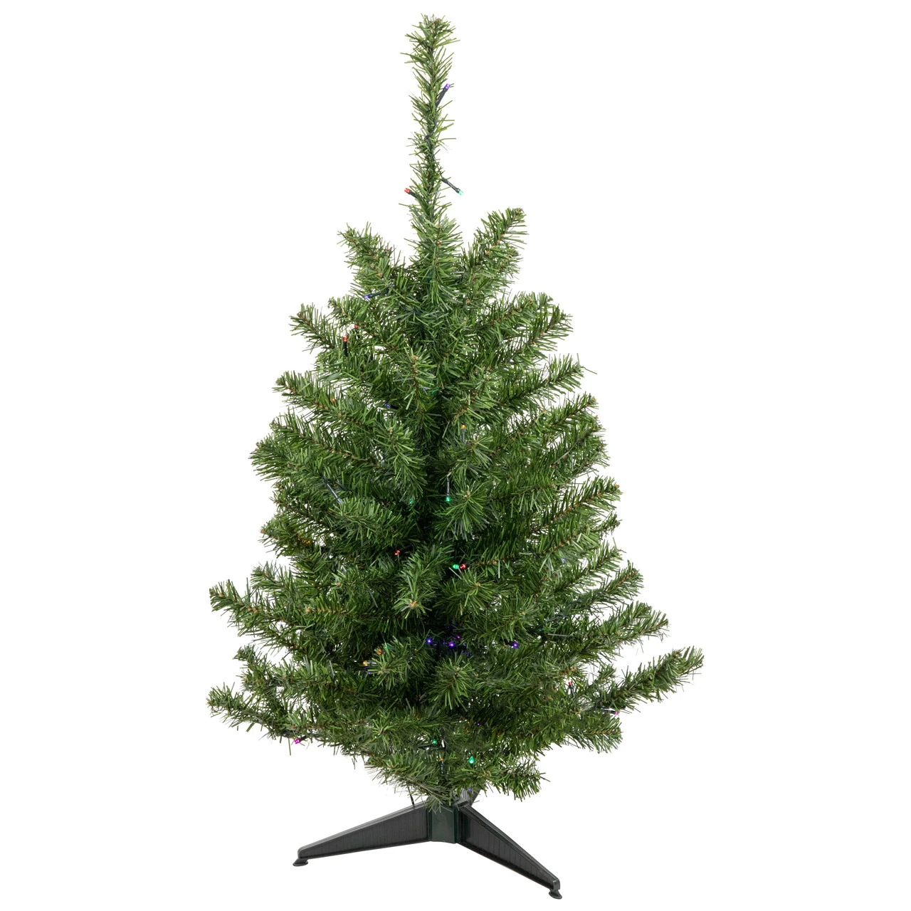 3' Pre-Lit LED Medium Canadian Pine Artificial Christmas Tree - Multicolor Lights 4 3' Pre-Lit LED Medium Canadian Pine Artificial Christmas Tree - Multicolor Lights - Image 2