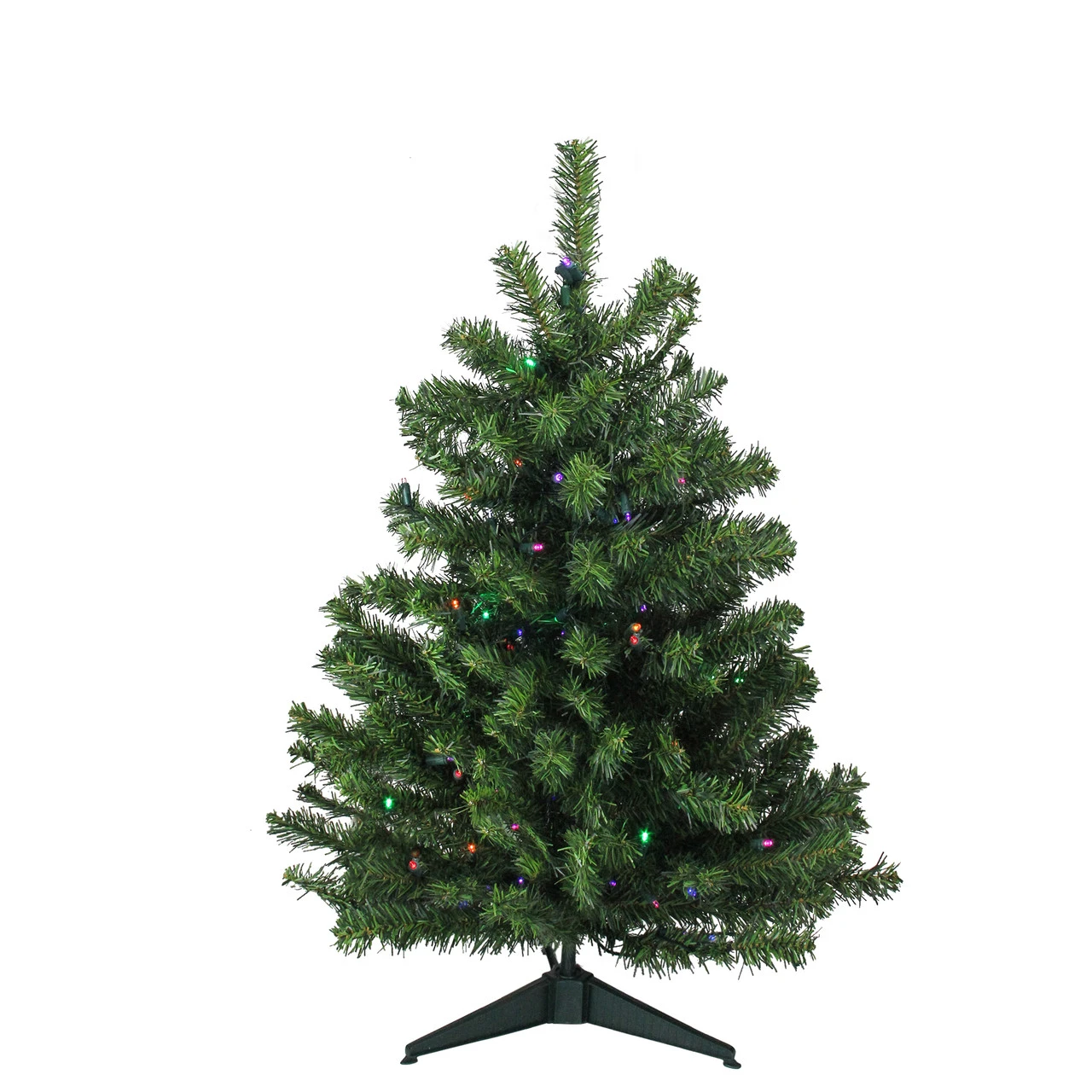 3' Pre-Lit Full Canadian Pine Artificial Christmas Tree - Multicolor LED Lights 3 3' Pre-Lit Full Canadian Pine Artificial Christmas Tree - Multicolor LED Lights