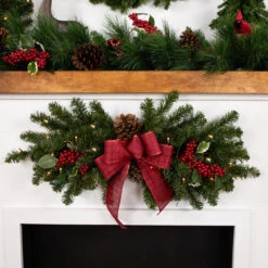 32" Pre-Lit Canadian Pine Artificial Christmas Swag - Clear Lights 6 32" Pre-Lit Canadian Pine Artificial Christmas Swag - Clear Lights -Christmas Decoration Store northlight v15856 3updated 65124.1667576241