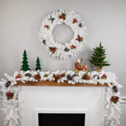 Pre-Lit LED White Canadian Pine Artificial Christmas Wreath, 30-Inch, Clear Lights 6 Pre-Lit LED White Canadian Pine Artificial Christmas Wreath, 30-Inch, Clear Lights -Christmas Decoration Store northlight v15863 2 73997.1682432054