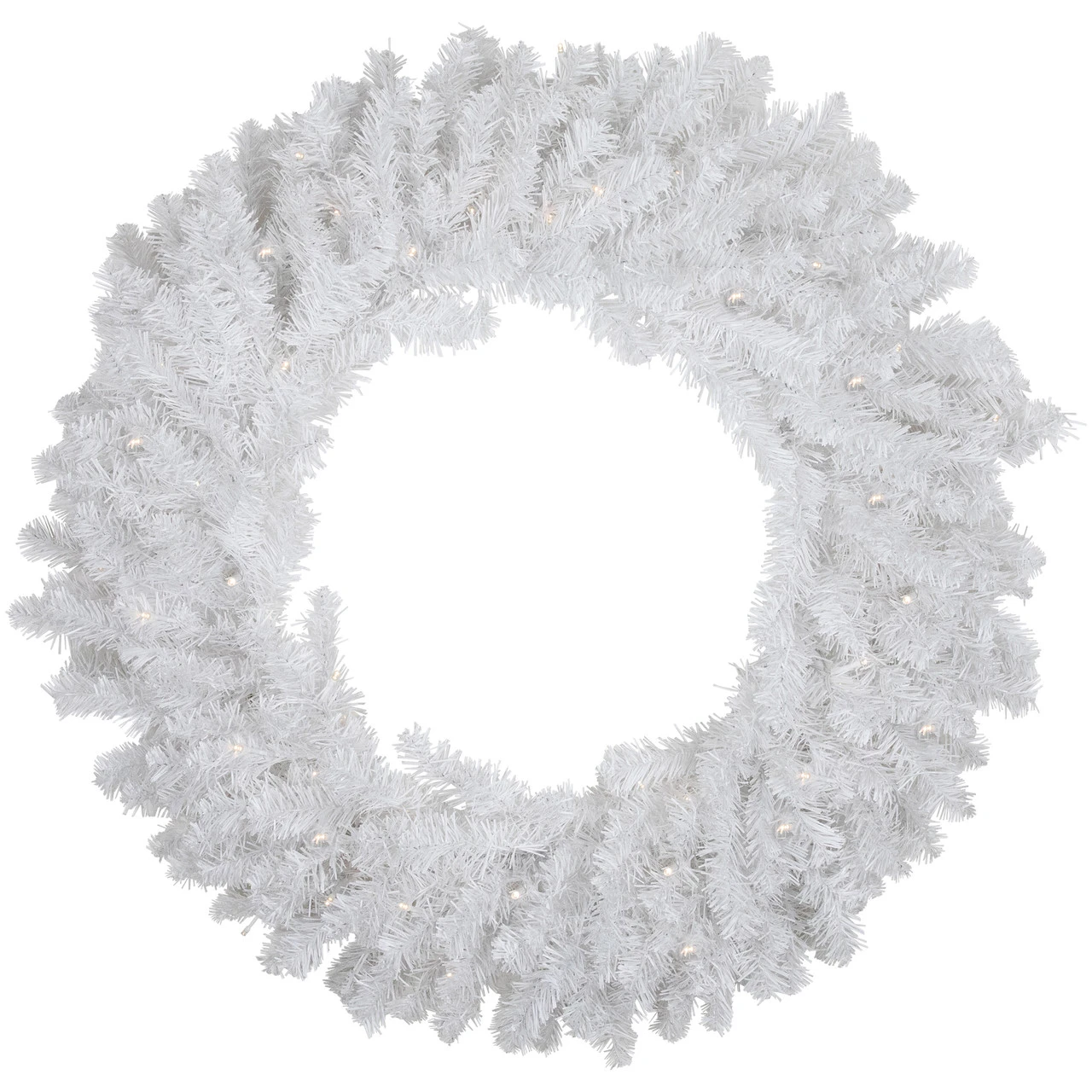 Pre-Lit LED White Canadian Pine Artificial Christmas Wreath, 30-Inch, Clear Lights 3 Pre-Lit LED White Canadian Pine Artificial Christmas Wreath, 30-Inch, Clear Lights